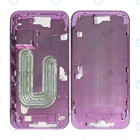 Apple iPhone 16 - Ramă mijlocie + Butoane de pornire + Volum (Pink)