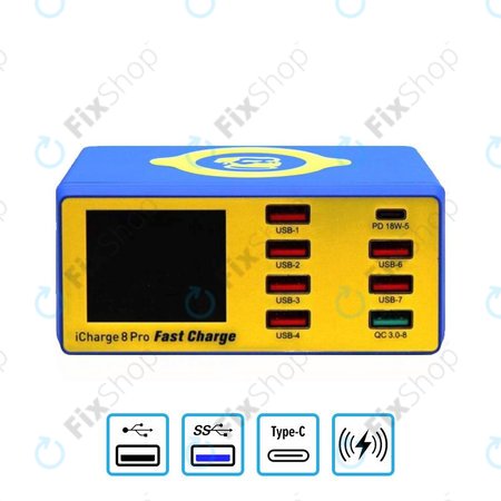 Mechanic iCharge 8 Pro - Statie de încărcare pentru service USB cu încărcare USB-C wireless