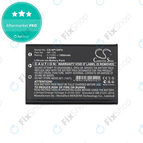 Baterie pentru Toshiba Camileo H30, FujiFilm NP-120, 1800mAh, Li-Ion, 3.7V, PX1657, HQ