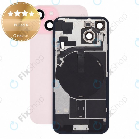 Sticlă carcasă spate pentru iPhone 15, Pink, Pulled A