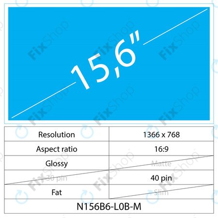 15.6 LCD Fat Mat 40 pin HD