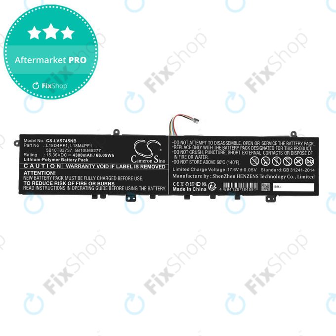 Baterie pentru Lenovo Yoga, 4300mAh, Li-Pol, 15.36V, L18D4PF1, HQ