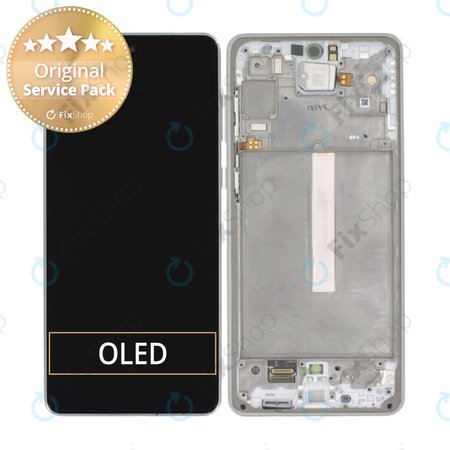 Samsung Galaxy A73 5G A736B - Ecran LCD + Sticlă Tactilă + Ramă (Awesome White) - GH82-28686B, GH82-28884B Genuine Service Pack