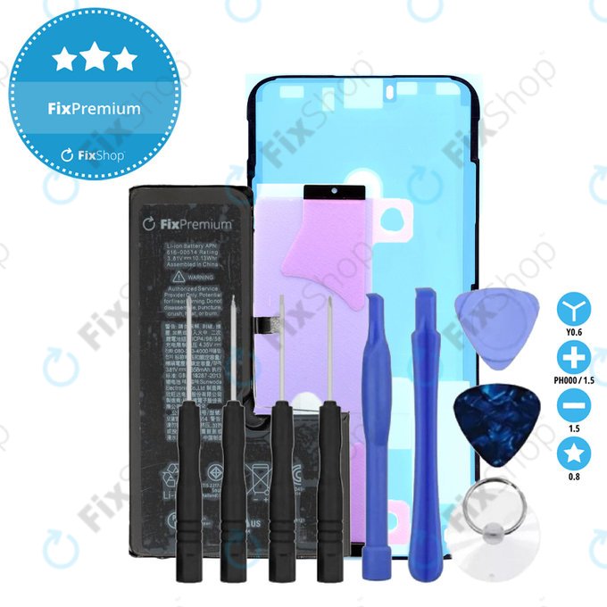 Apple iPhone XS - Baterie 2658mAh FixPremium + Autocolant sub Baterie + Autocolant sub LCD + Set de Unelte - Multipack