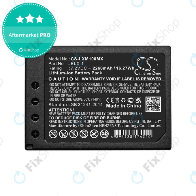 Baterie pentru Olympus OM SYSTEM OM-1, OM-1 Mirrorless, 2260mAh, Li-Ion, 7.2V, BLX-1, HQ