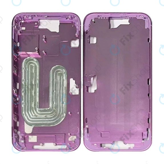 Apple iPhone 16 - Ramă mijlocie + Butoane de pornire + Volum (Pink)