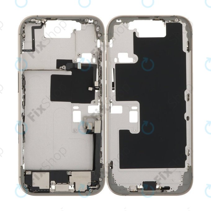 Apple iPhone 16 Pro - Cadru Mijlociu + Butoane de Pornire, Volum și Cameră (Natural Titanium)