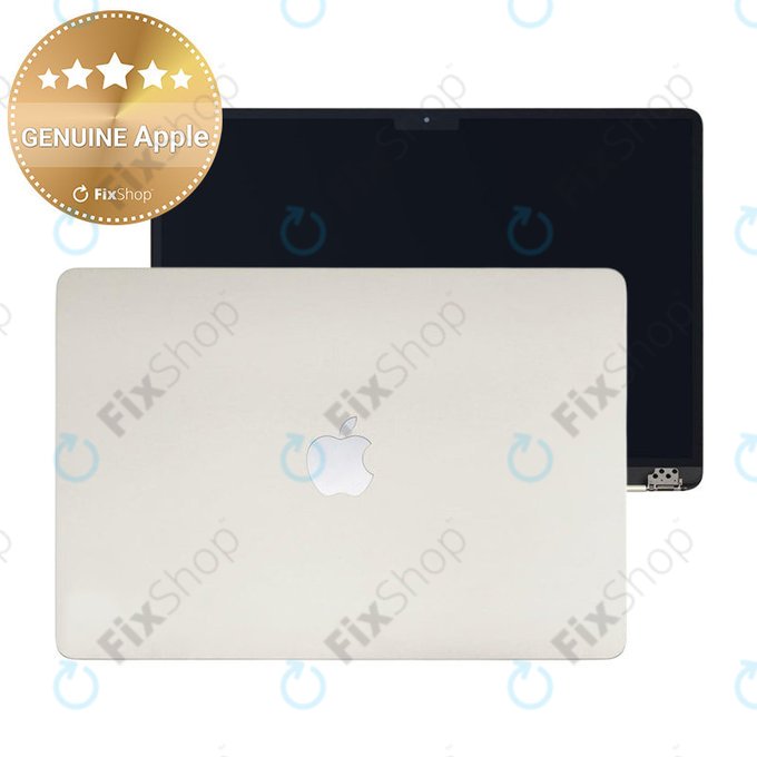 Display LCD pentru MacBook Air 15", A3114 (2024), cu sticlă frontală și capac, Starlight, 661-40261, Genuine Apple