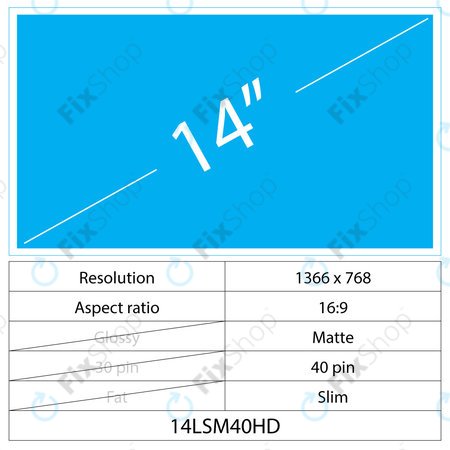 14 LCD Slim Mat 40 pin HD