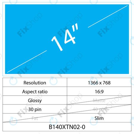 14 LCD Slim Lucios LED 30 pin