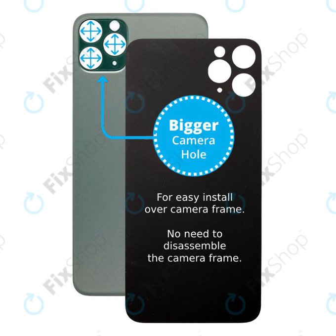 Apple iPhone 11 Pro - Sticlă Carcasă Spate cu Orificiu Mărit pentru Cameră (Green)