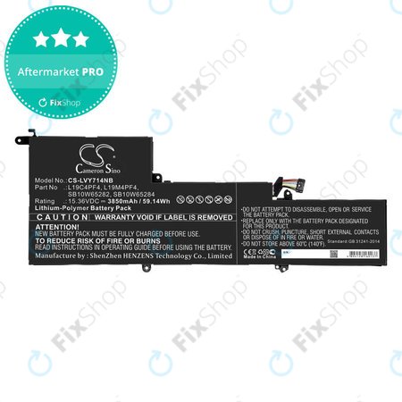 Baterie pentru Lenovo Yoga Slim 7, 14s, 3850mAh, Li-Pol, 15.36V, L19C4PF4, HQ