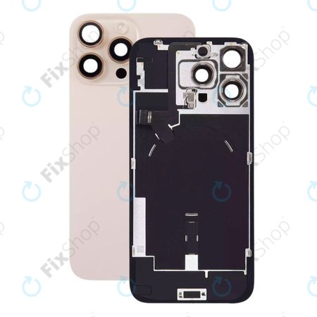 Apple iPhone 16 Pro Max - Sticlă pentru carcasa din spate + Sticlă cameră + Placă metalică + Magne?i MagSafe (Desert Titanium)