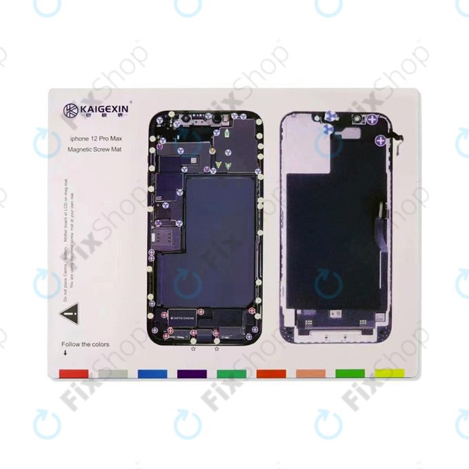 Organizator magnetic de șuruburi cu diagramă (iPhone 12 Pro Max)