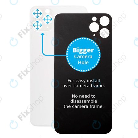 Apple iPhone 11 Pro - Sticlă Carcasă Spate cu Orificiu Mărit pentru Cameră (Silver)