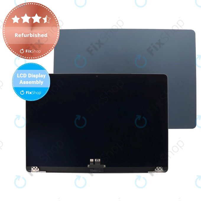 Apple MacBook Air 15" M2 A2941 (2023), M3 A3114 (2024) - Ecran LCD + Sticlă Frontală + Carcasă Spate (Midnight) Refurbished