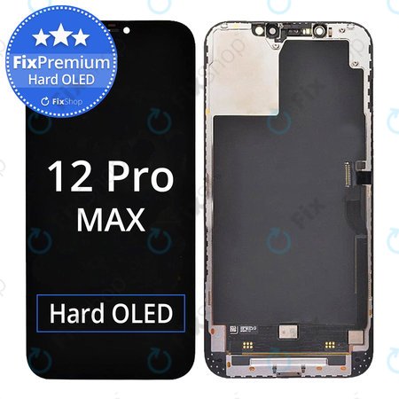 Apple iPhone 12 Pro Max - Ecran LCD + Sticlă Tactilă + Ramă Hard OLED FixPremium