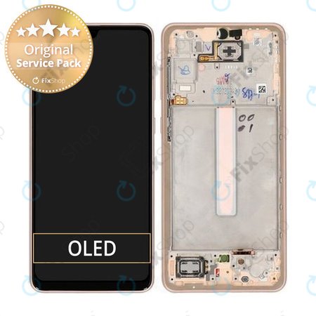 Samsung Galaxy A33 5G A336B - Ecran LCD + Sticlă Tactilă + Ramă (Awesome Peach) - GH82-28143D, GH82-28144D Genuine Service Pack