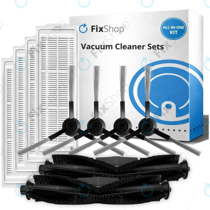 Set de piese de schimb pentru Xiaomi Viomi V3 MAX (2x Perii principale, 4x Filtre, 4x Perii laterale)