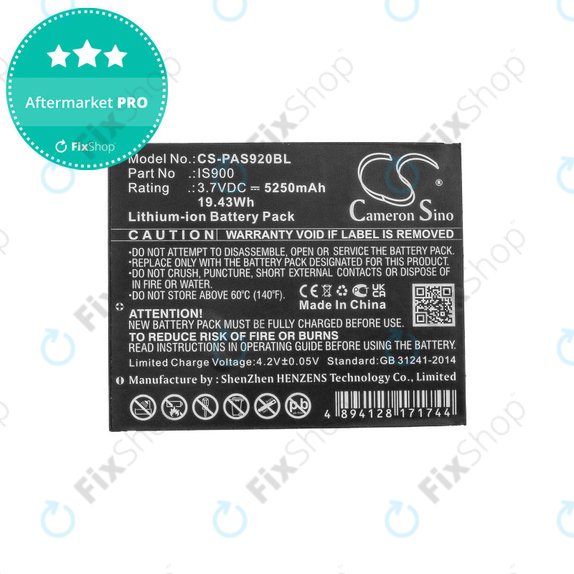 Baterie pentru Pax A920, A920c, 5250mAh, Li-Ion, 3.7V, IS900, HQ