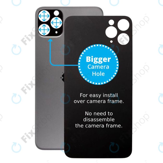 Apple iPhone 11 Pro - Sticlă Carcasă Spate cu Orificiu Mărit pentru Cameră (Space Gray)