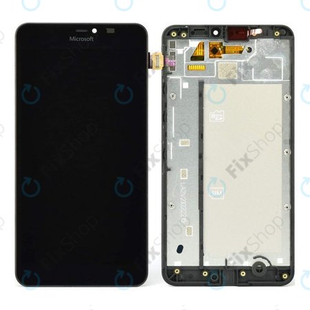 Microsoft Lumia 640 XL - Ecran LCD + Sticlă Tactilă + Ramă (Negru) - 00813P1