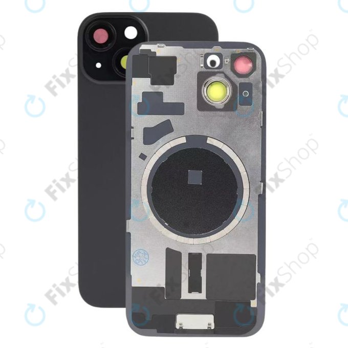 Apple iPhone 15 - Sticlă pentru carcasa din spate cu piese mici (Black)