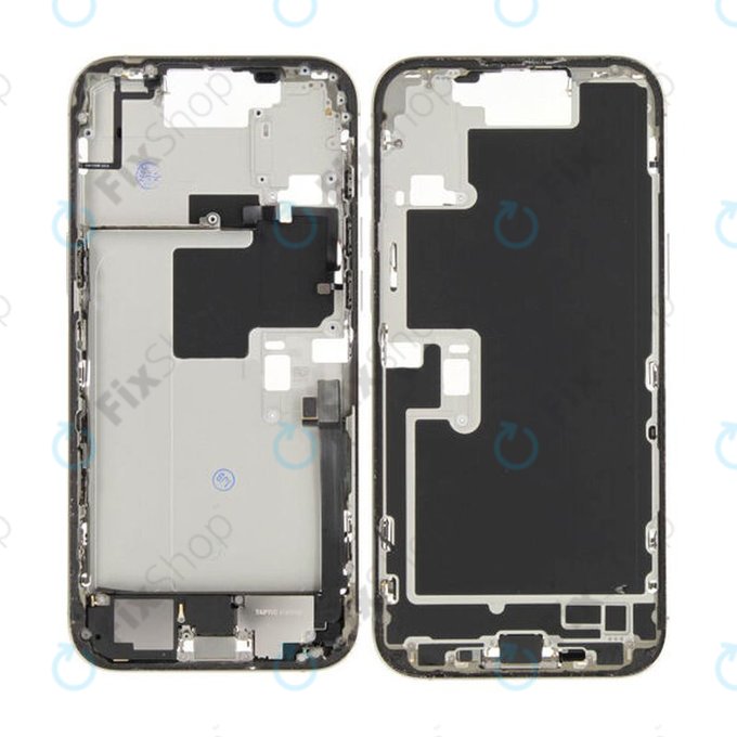 Apple iPhone 16 Pro Max - Ramă mijlocie + Butoane de pornire + Volum (Natural Titanium)