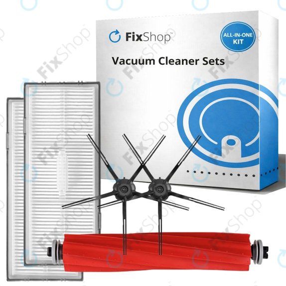 Set de piese de schimb pentru Xiaomi Roborock S7, S7 MaxV Ultra (1x Perie principală, 2x Filter, 2x Perie laterală – neagră)