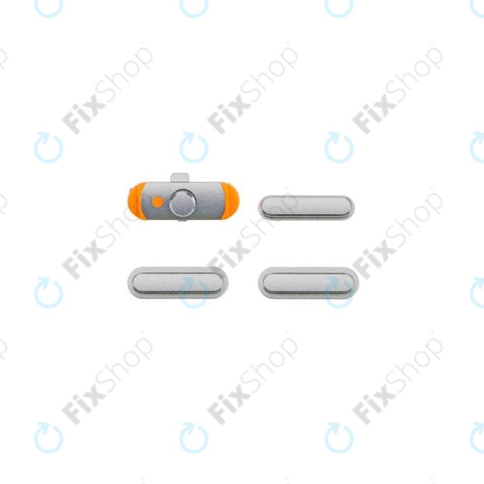 Apple iPad Mini, Mini 2, Air - Tlačidlá Zapínania + Hlasitosti + Tichého Režimu (Silver)