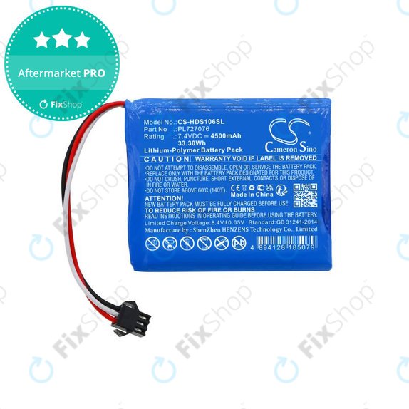 Baterie pentru Hantek DSO-1062B, DSO-1202B, DSO-1202S, 4500mAh, Li-Pol, 7.4V, PL727076, HQ