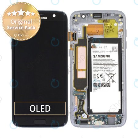 Samsung Galaxy S7 Edge G935F - Ecran LCD + Sticlă Tactilă + Ramă + Baterie (Black) - GH82-13359A Genuine Service Pack