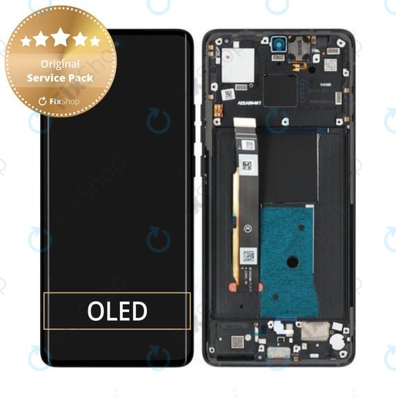 Motorola Edge 40 - Ecran LCD + Sticla Tactilă + Ramă (Eclipse Black) - 5D68C22670 Genuine Service Pack