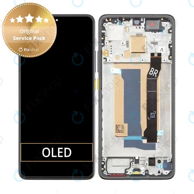 Ecran pentru Xiaomi Poco X7 Pro, Sticlă tactilă cu ramă, Yellow, 56000100O1000, Genuine Service Pack