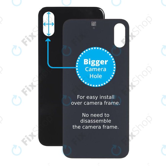 Apple iPhone XS - Sticlă Carcasă Spate cu Orificiu Mărit pentru Cameră (Space Gray)