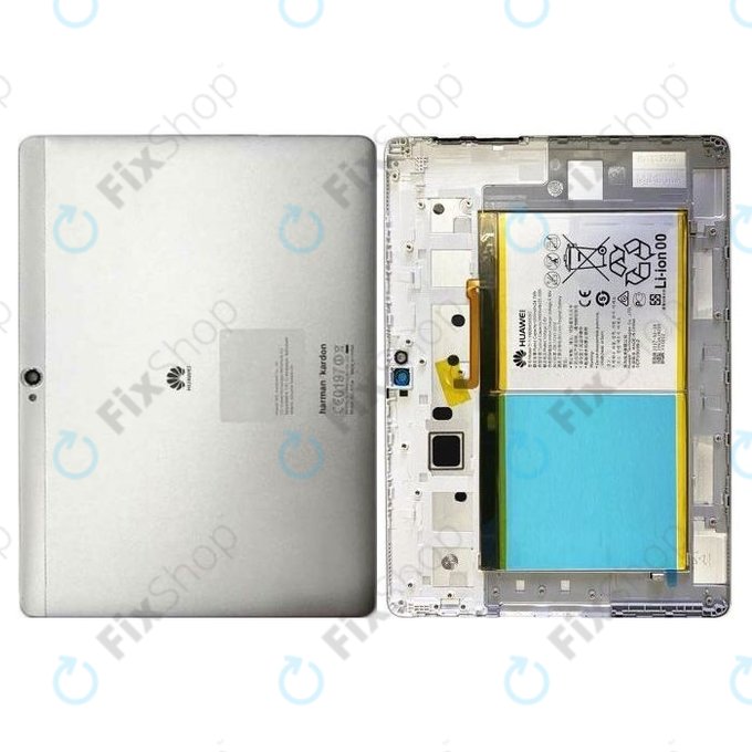 Huawei MediaPad M2 10.0 - Carcasă Baterie + Baterie  (Moonlight Silver) - 02351PGS, 02351FMT, 02350NXP, 02351CWE Genuine Service Pack