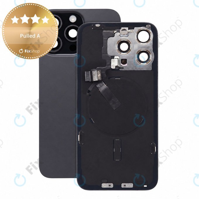 Sticlă carcasă spate pentru iPhone 15 Pro Max, Black Titanium, Pulled A
