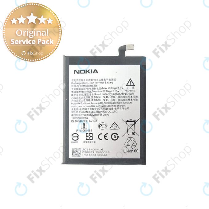Nokia 2 Dual-SIM TA-1029 - Baterie Li-Ion-Polymer HE338 4000mAh - BPE1M00004B Genuine Service Pack