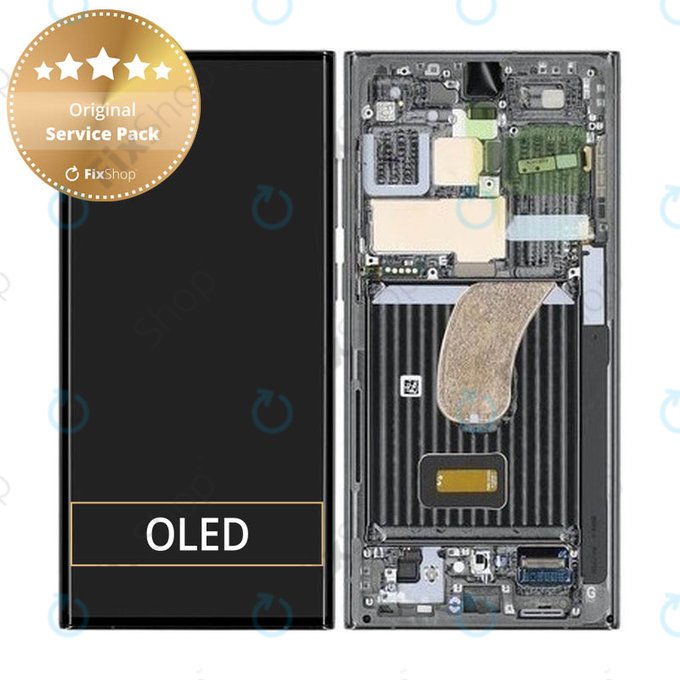 Samsung Galaxy S23 Ultra S918B - Ecran LCD + Sticlă Tactilă + Ramă (Green) - GH82-30466C, GH82-30465C Genuine Service Pack