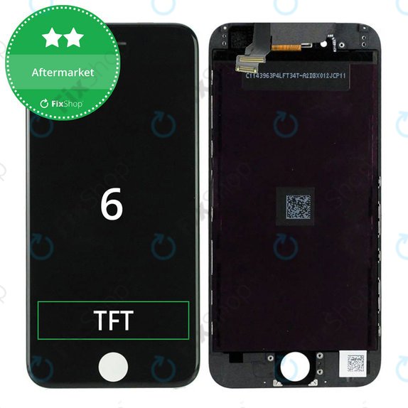 Ecran pentru iPhone 6, Black, Sticlă tactilă cu ramă