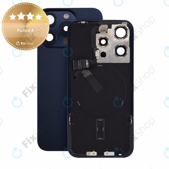 Sticlă carcasă spate pentru iPhone 15 Pro, Blue Titanium, Pulled A
