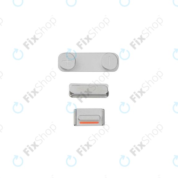 Apple iPhone 5S, SE - Butoane de Pornire + Volum + Modul Silen?ios (Silver)