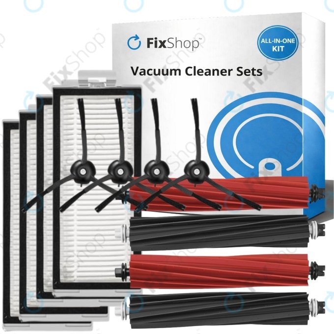 Set de piese de schimb pentru Xiaomi Roborock Q5 Pro, Q8 Max+ (2x Perie principală, 4x Filter, 4x Perie laterală – neagră)