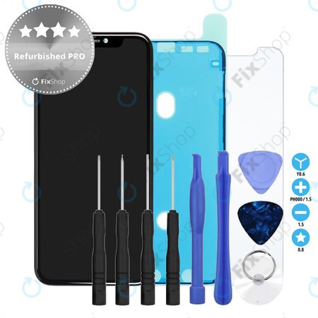 Apple iPhone 11 - Ecran LCD + Sticlă Tactilă + Ramă Refurbished PRO + Autocolant sub LCD + Geam securizat + Set de Unelte - Multipack