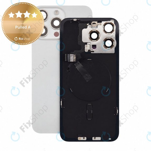 Sticlă carcasă spate pentru iPhone 15 Pro Max, White Titanium, Pulled A