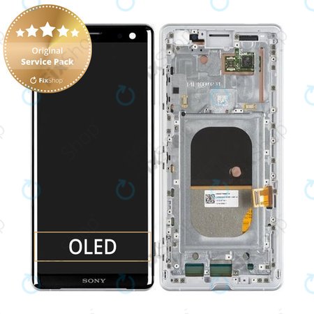 Sony Xperia XZ3 - Ecran LCD + Sticlă Tactilă + Ramă (Silver White) - 1315-5027 Genuine Service Pack