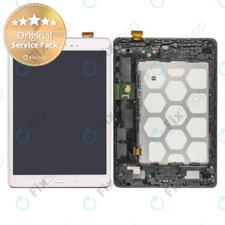 Samsung Galaxy Tab A 9.7 T555 - Ecran LCD + Sticlă Tactilă + Ramă (White) - GH97-17424C Genuine Service Pack