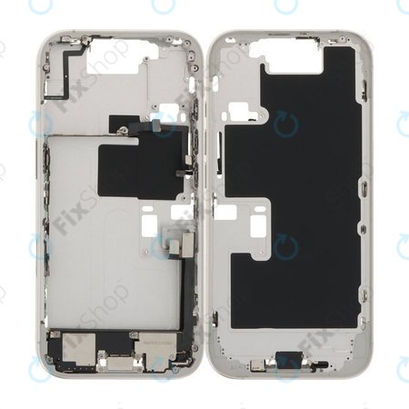 Apple iPhone 16 Pro - Cadru Mijlociu + Butoane de Pornire, Volum și Cameră (White Titanium)