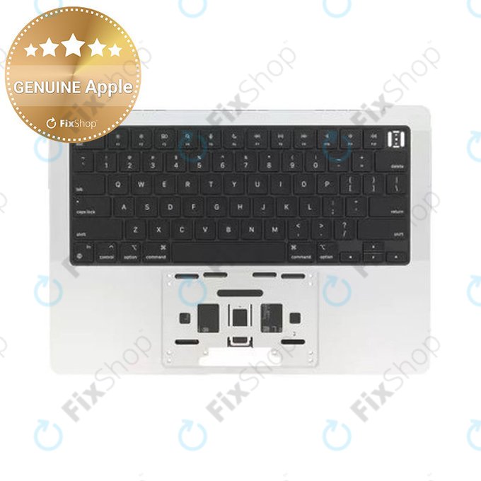 Ramă superioară tastatură pentru MacBook Pro 14", A3185 (2024), cu tastatură US și baterie, Silver, 661-50211, Genuine Apple