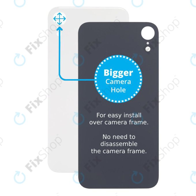 Apple iPhone XR - Sticlă Carcasă Spate cu Orificiu Mărit pentru Cameră (White)